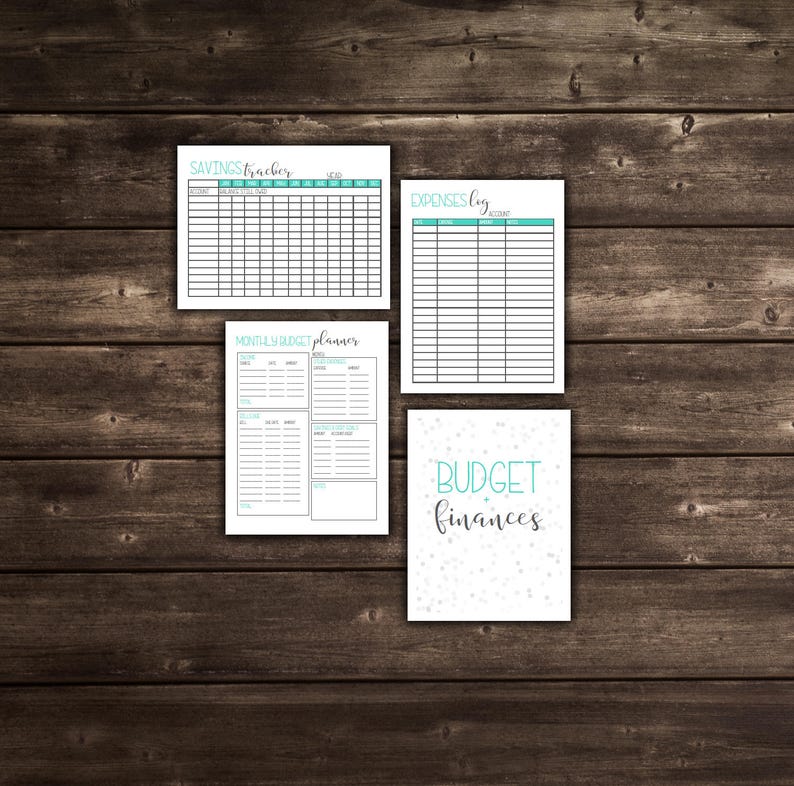 Budgetutskrifter, Finansplanerare, PDF-utskrivbar budgetplanerare, 14 sidor, US Letter-storlek och Half Letter-storlek, direktnedladdning, redigerbar bild 4