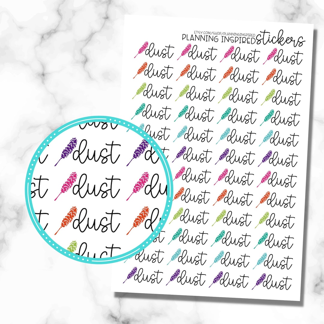 Dusting Stickers, Dust Cleaning Stickers, Dust All the Things, Set of ...