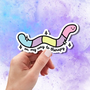 On My Way to Therapy Sticker, Laptop Sticker, Kindle Sticker, Water Bottle Sticker, Laminated, Water Resistant