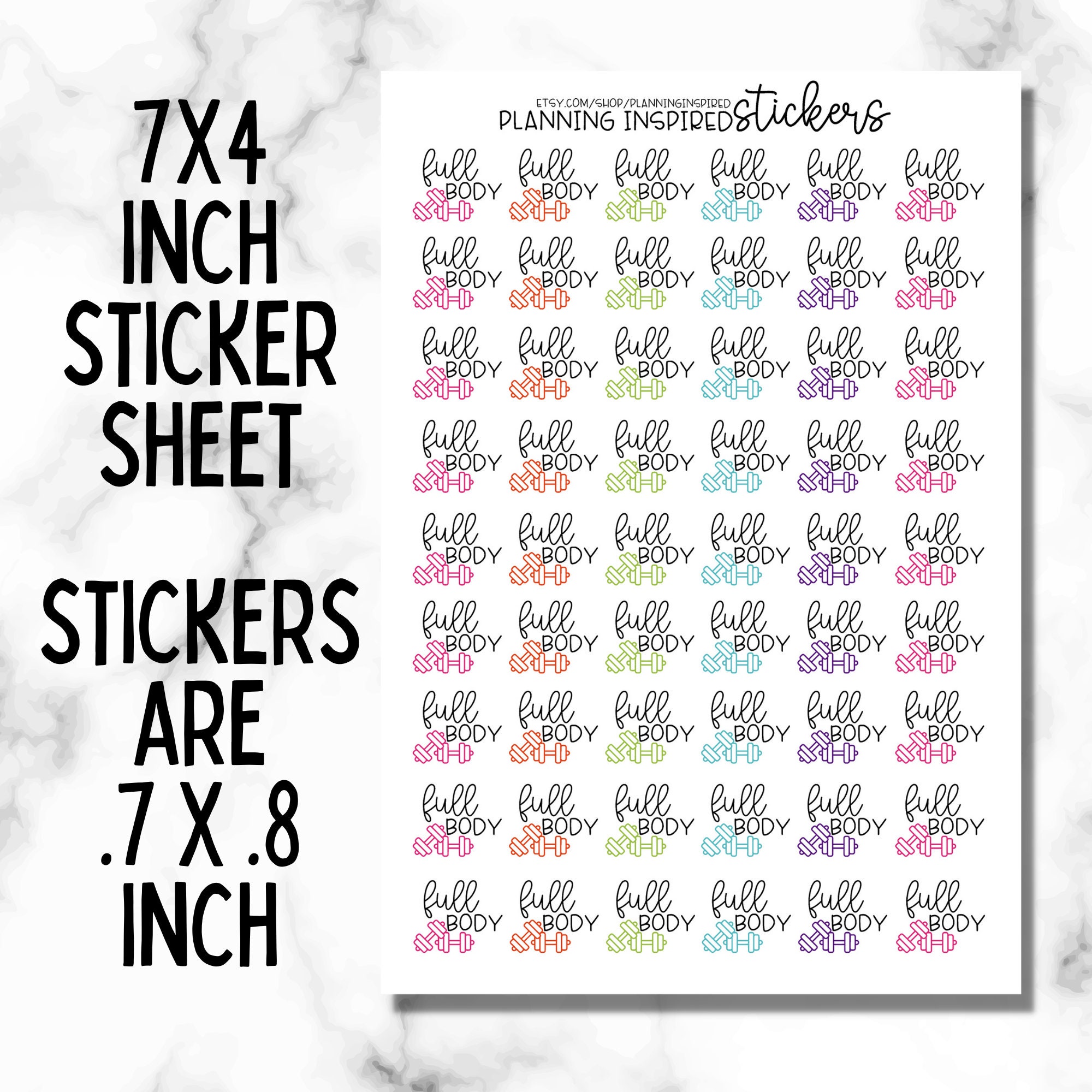 Full Body Workout Stickers, Set of 54, Exercise Stickers, Fitness ...