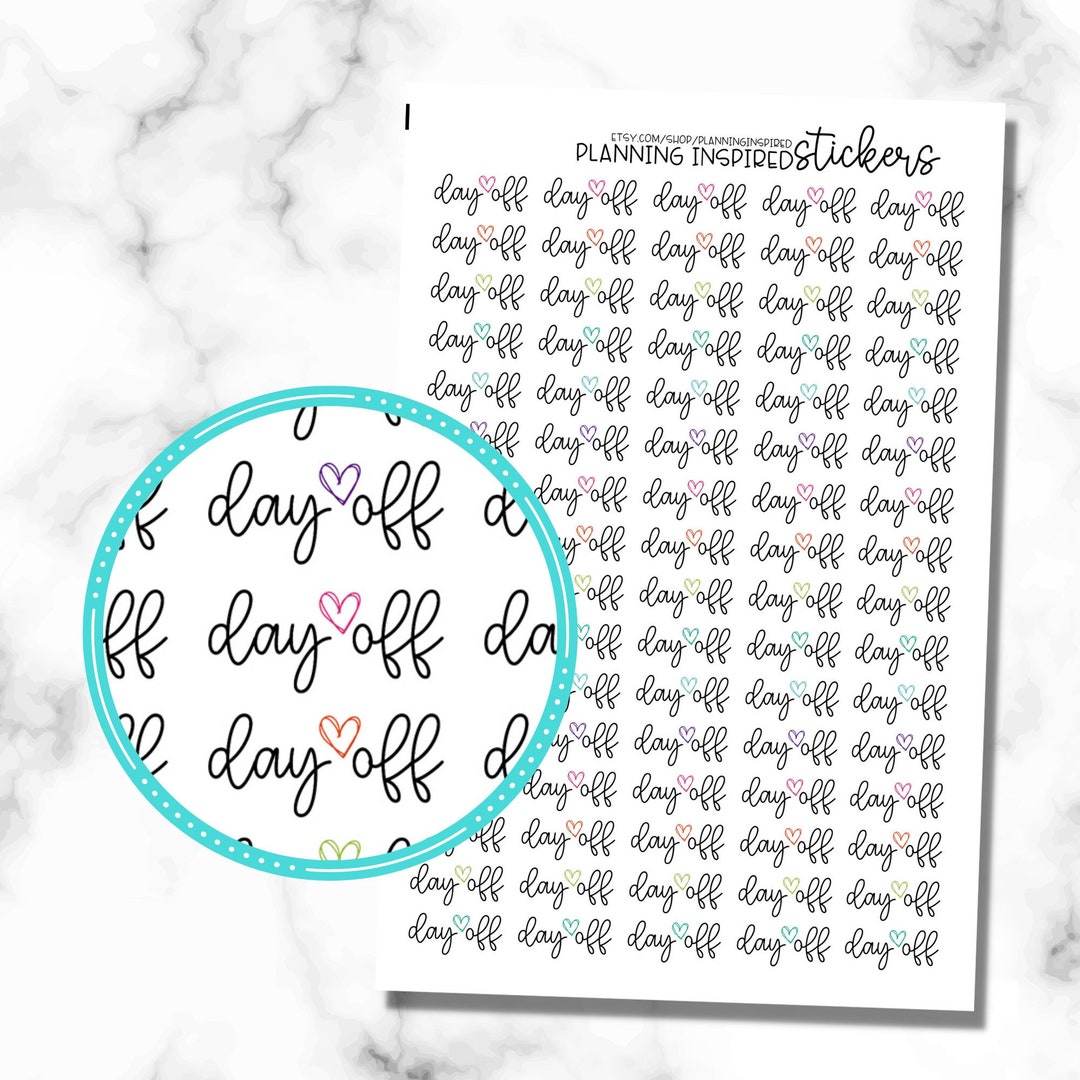 Day Off Dots Planner Calendar Scrapbooking Crafting Stickers - Multi Color - Clear