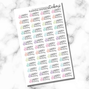 Happy Birthday Stickers, set of 52 Happy Birthday Planner Stickers image 3