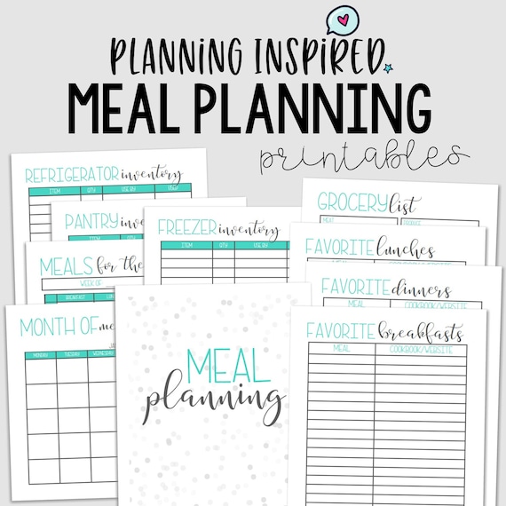 menu planner pdf printable