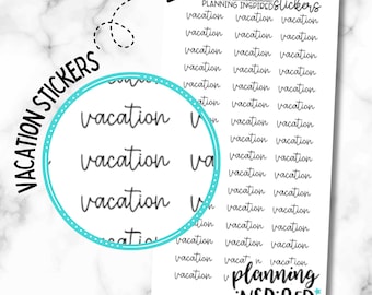 Vacation Stickers | Vacation Script Stickers
