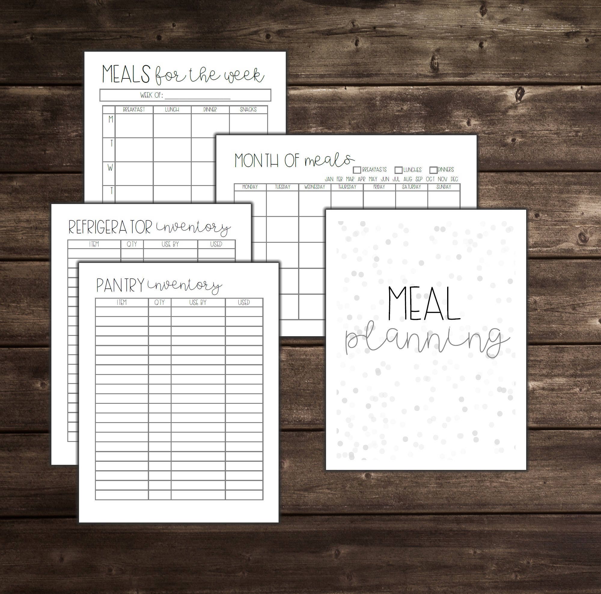 Meal Planner PDF Printable Menu Planner Family Meal Planner - Etsy Canada