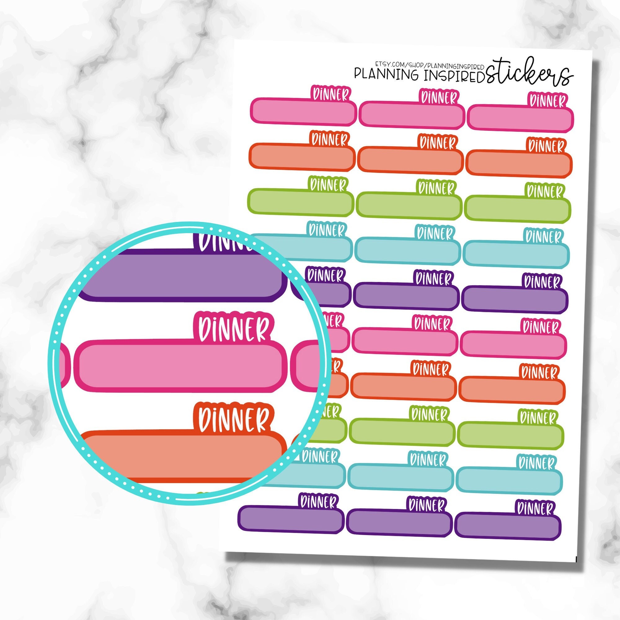 Dinner Stickers, Set of 30 Meal Planning Stickers - Etsy