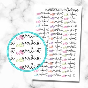 Workout Stickers, Exercise Stickers, Set of 48, Exercise Planner Stickers, Fitness Planner Stickers image 1