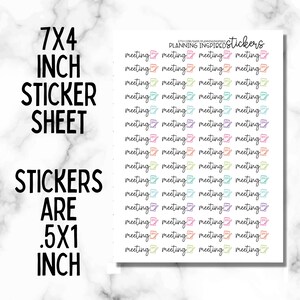 Meeting Stickers, Meeting Planner Stickers, Set of 60 Meeting Stickers for your planner image 2