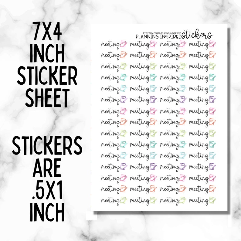 Meeting Stickers, Meeting Planner Stickers, Set of 60 Meeting Stickers for your planner afbeelding 2