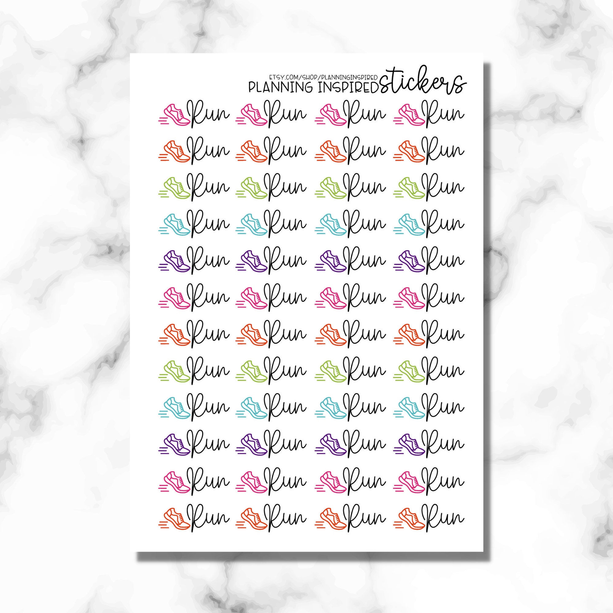 Run Stickers, Running Stickers, Workout Stickers, Set of 45 Workout ...
