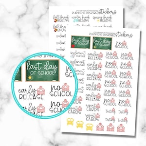 School Stickers, School Stickers for Planner, set of 70+ School Planner Stickers