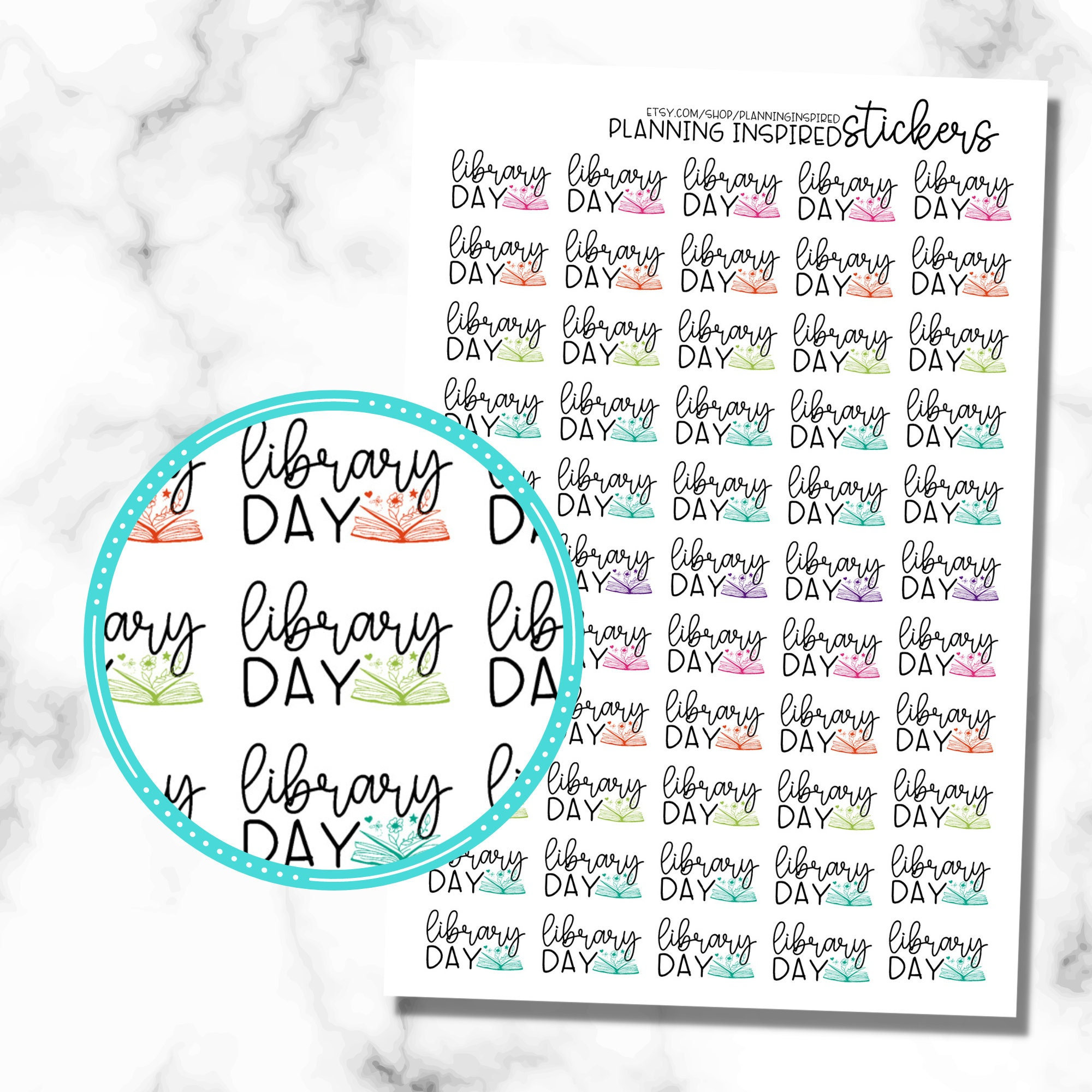 Library Stickers, Set of 55 Planner Stickers, Library Day Stickers - Etsy
