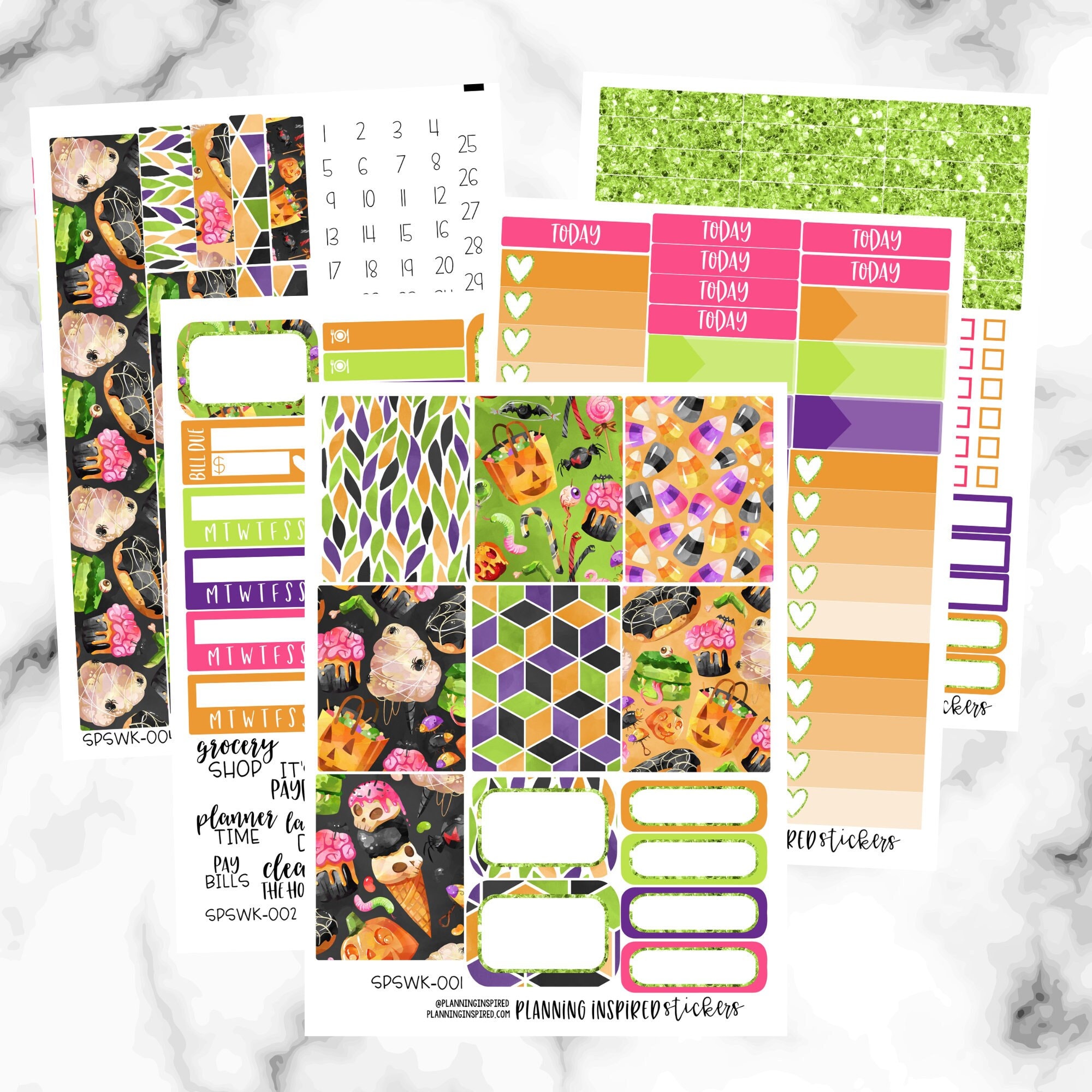 Spooky Sweets Weekly Planner Sticker Kit Halloween Weekly | Etsy