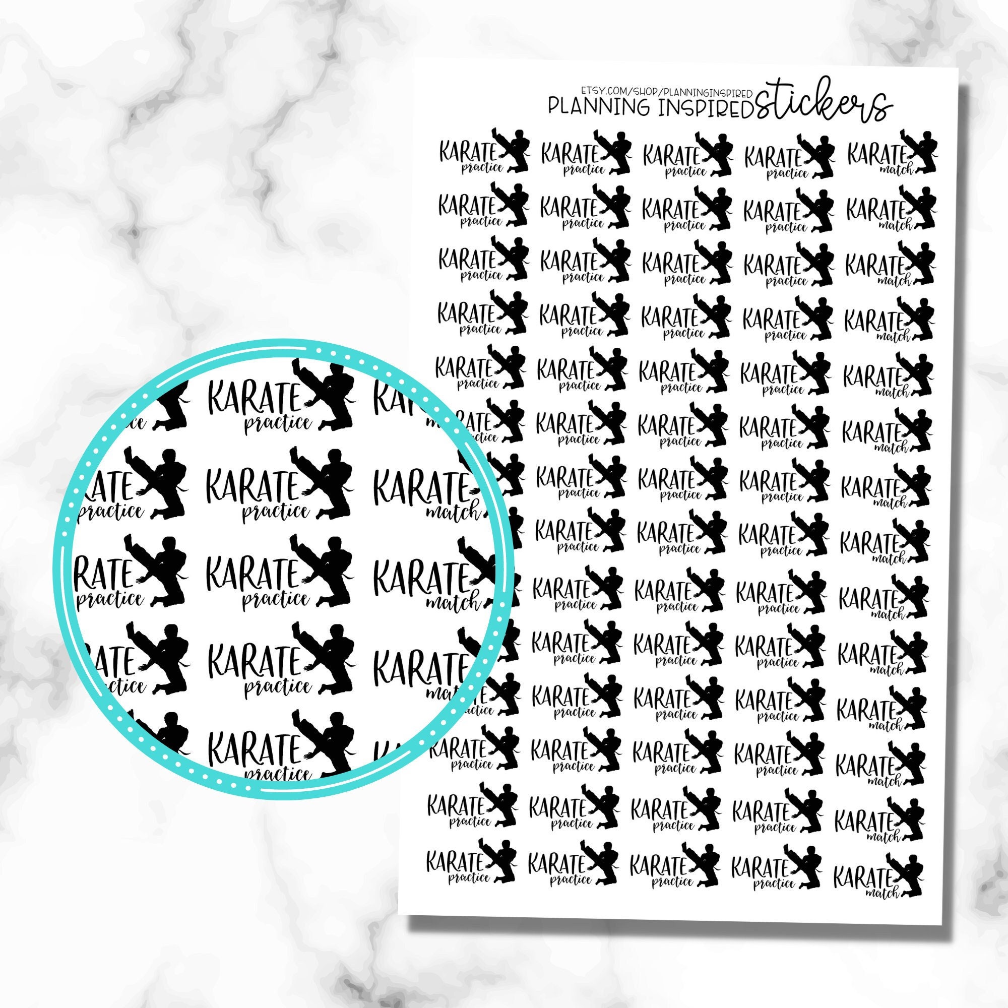 Karate Stickers, Karate Practice Stickers, Karate Planner Stickers, Set ...