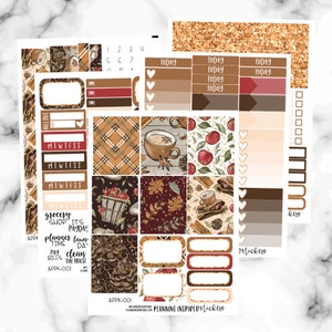 Weekly Planner Stickers August Weekly Sticker Kits Printed Planner Stickers for Erin Condren Planner Vertical Fall Weekly Kits Printed