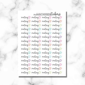 Meeting Stickers, Meeting Planner Stickers, Set of 60 Meeting Stickers for your planner image 3