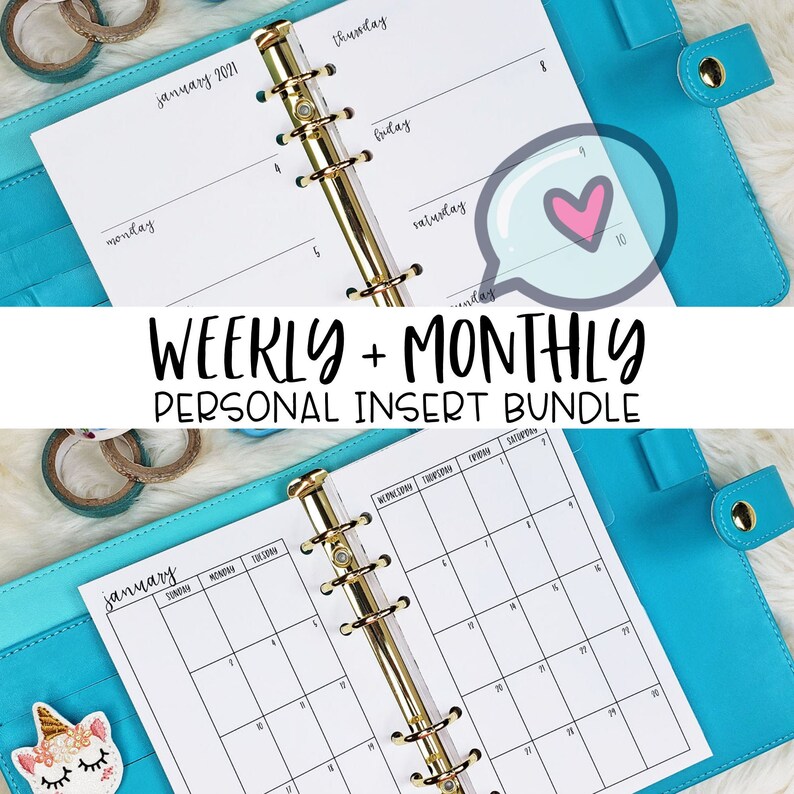 Personal Planner Inserts Printed Personal Size Inserts Etsy