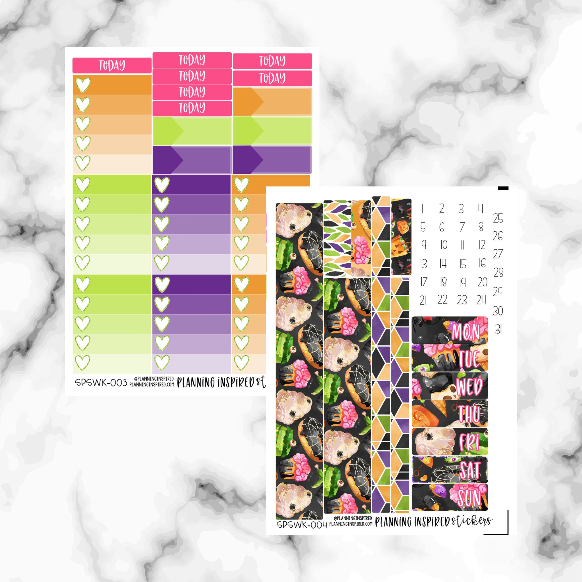 Spooky Sweets Weekly Planner Sticker Kit Halloween Weekly | Etsy