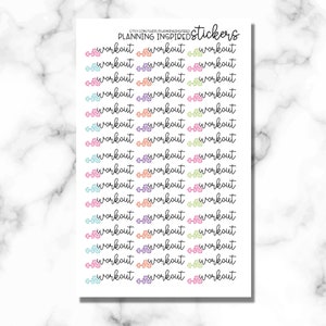 Workout Stickers, Exercise Stickers, Set of 48, Exercise Planner Stickers, Fitness Planner Stickers image 3