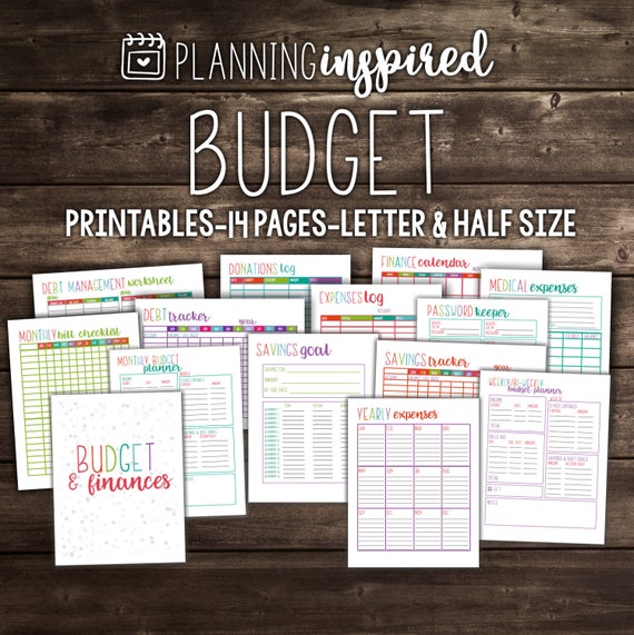 printable budget planner budget printables 14 pages included etsy