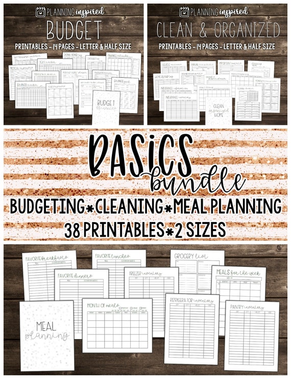 cleaning planner budget planning printable meal planner etsy meal budget planner