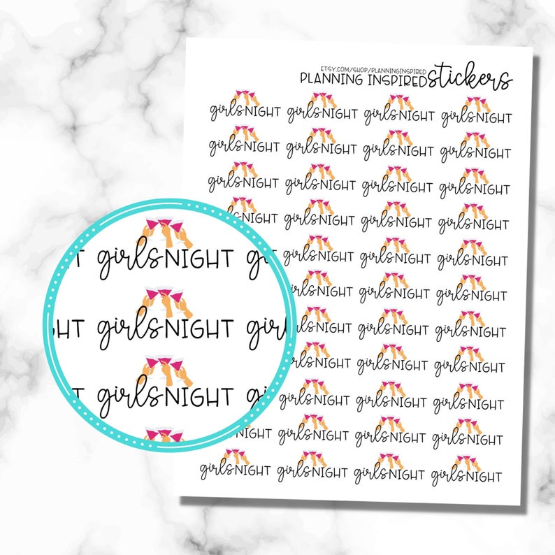 Girls Night Stickers, Girls Night Out Stickers, Set of 44 Girls Night Stickers image 1