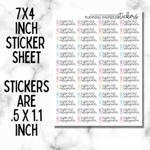 Clean Out Refrigerator Stickers, Cleaning Stickers, Set of 52 Fridge Cleaning Planner Stickers image 2