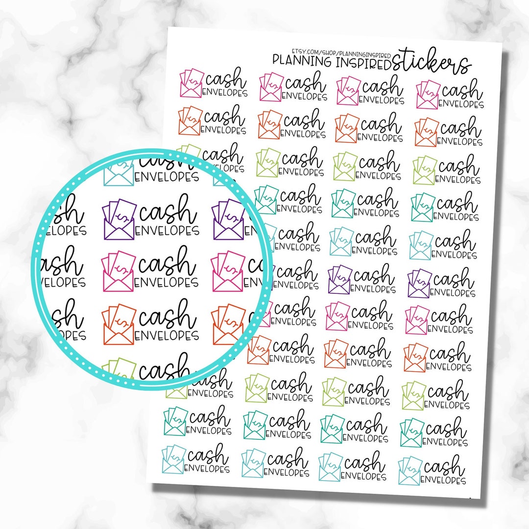 Cash Envelope Stickers, Fill Cash Envelopes Stickers, Set of 44 Cash Envelopes Stickers Etsy