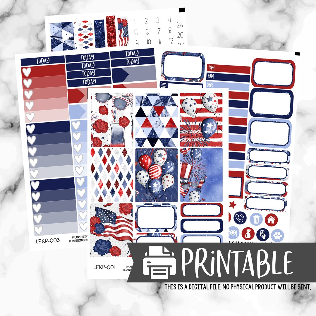 Land of the Free | Printable Weekly Sticker Kit Printable, Printable ...