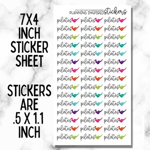 Pilates Planner Stickers, Pilates Class Stickers, Workout Class Stickers, Pilates Routine Stickers, Set of 45 Stickers Bild 2