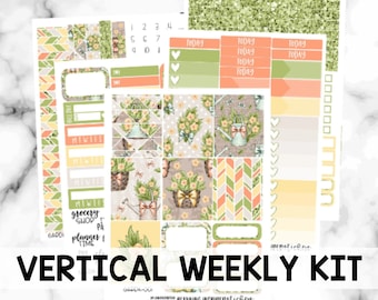 Garden Weekly Sticker Kit, Erin Condren Weekly Kit, Spring Weekly Stickers, Weekly Sticker Set, Weekly Planner Stickers