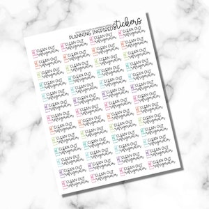 Clean Out Refrigerator Stickers, Cleaning Stickers, Set of 52 Fridge Cleaning Planner Stickers image 3