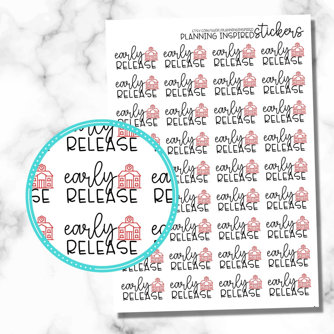 Early Release Planner Stickers - 1 Sheet of 36 Stickers - Etsy