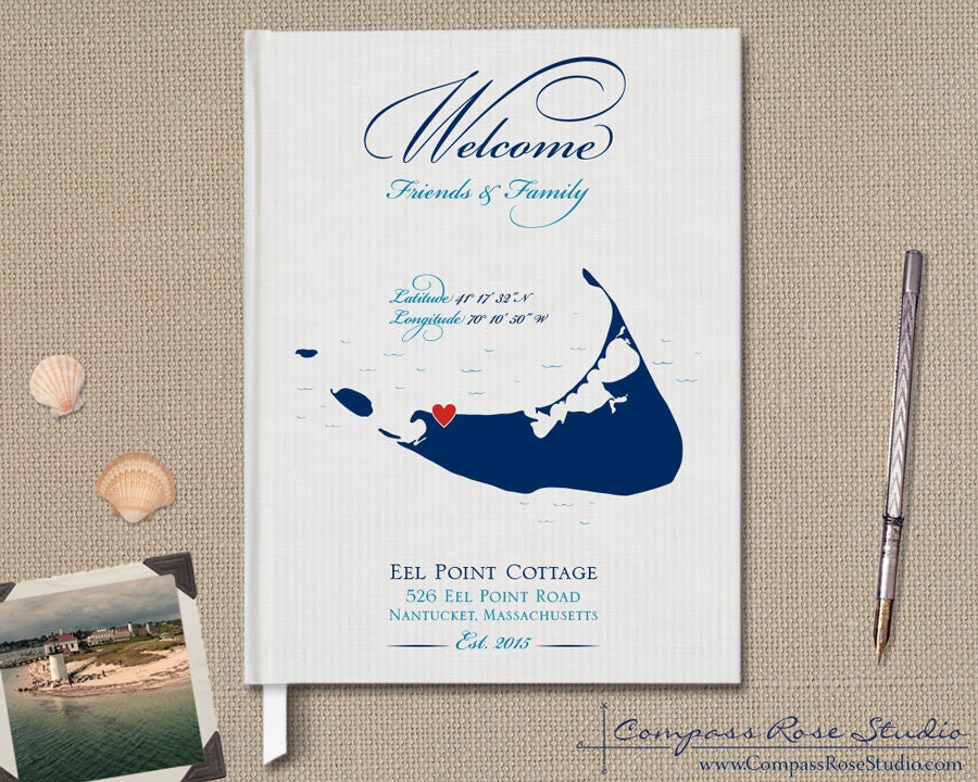 Personalized Family Vacation Home Guest Book Map Guest Book Etsy