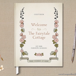Personalized Vacation Home Guest Book, Cottage Guest Book, Original Artwork, Housewarming Gift, Country Journal, Welcome Book
