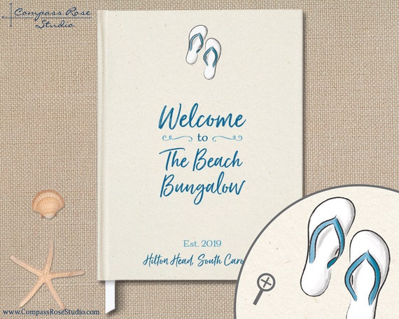 Personalized Beach House Guest Book, Vacation Home Guest Book