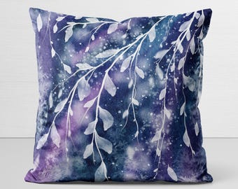 Vine Pillow Cover, original art, Winter's Embrace, velveteen pillow case