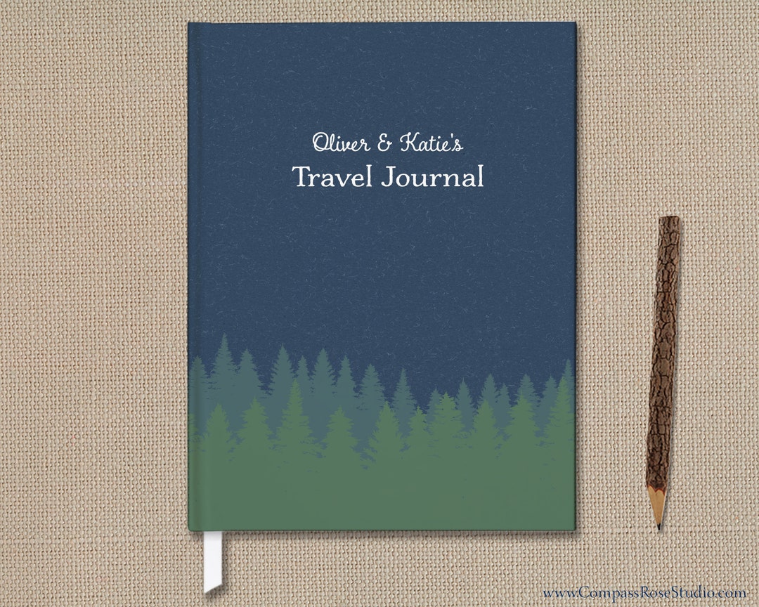 Travel Journal Pine Tree Forest Camping Journal Book Travel Etsy