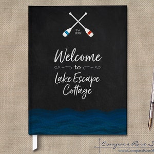 Vacation Home Guest Book, Personalized Home Guest Book, Chalkboard Lake House Guest Book, Housewarming Gift, Welcome Book, Rental Guest Book