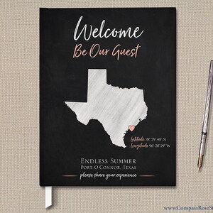 Personalized Chalkboard Map Guest Book, Vacation Home Guest Welcome Book, Chalkboard Custom Guest Book, Personalized Gift, Any Location