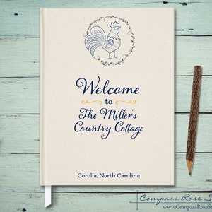 Rooster Guest Book, Farmhouse Guest Book, Country Home Guest Book, Welcome Guest Book, Rental Property Guest Book