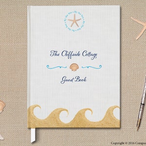 Personalized Beach House Guest Book, Vacation Home Guest Book, Summer Home, Rental Property Welcome Book, Housewarming Gift, Closing Gift