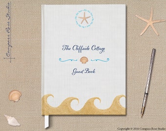 Personalized Beach House Guest Book, Vacation Home Guest Book, Summer Home, Rental Property Welcome Book, Housewarming Gift, Closing Gift