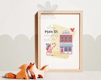 Candy Palace | Main St USA | Printable Art | Poster Art | Children's Art Print | Theme Park | Candy Store Art | Nursery Decor | Vintage