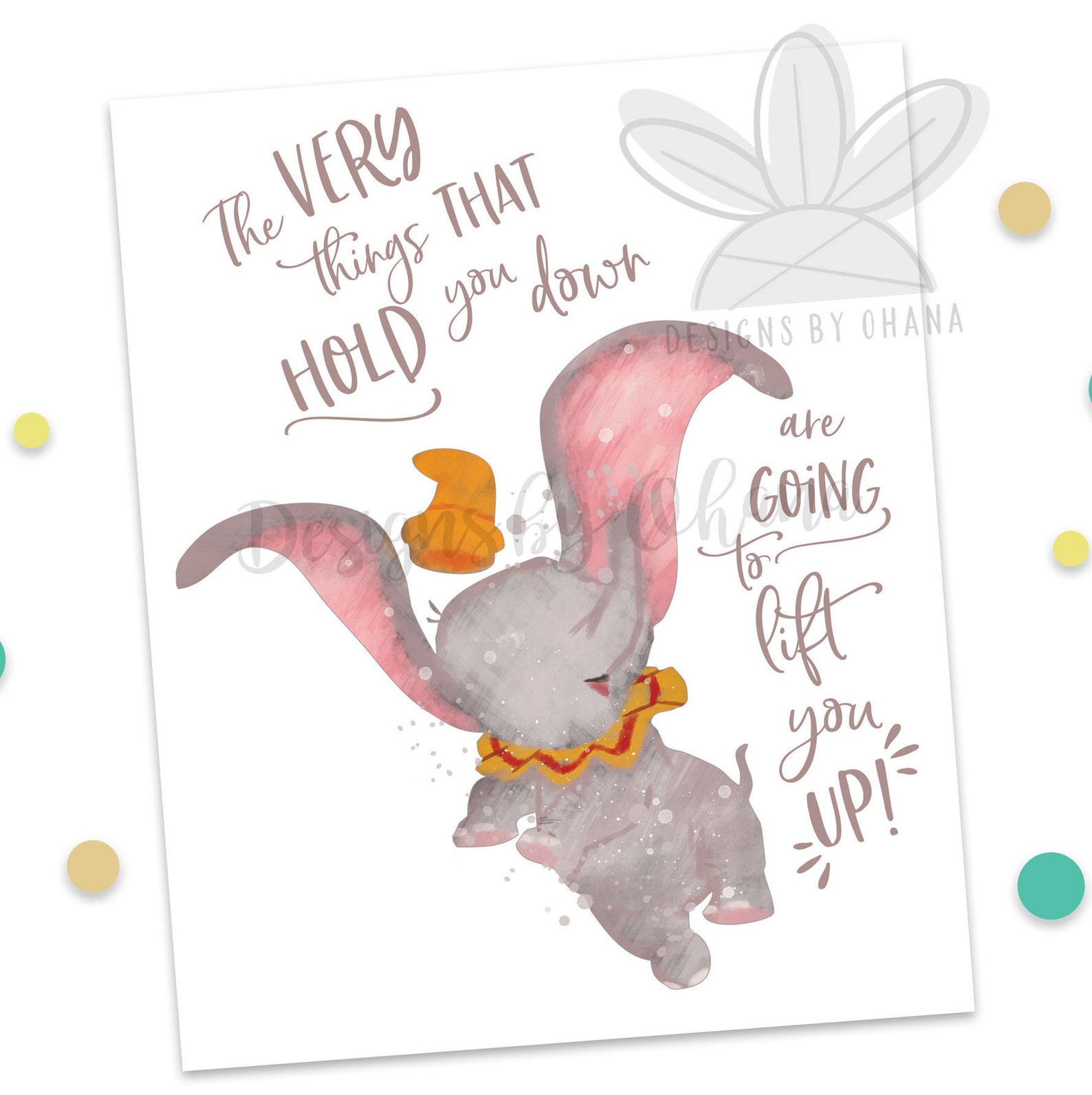 dumbo watercolor dumbo quote printable disney watercolor etsy