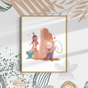 Lámina de arte de Estados Unidos / Es un mundo pequeño / Arte imprimible / Arte de EE. UU. / Arte de mundo pequeño / Niños del mundo / Póster de viaje / Arte lindo