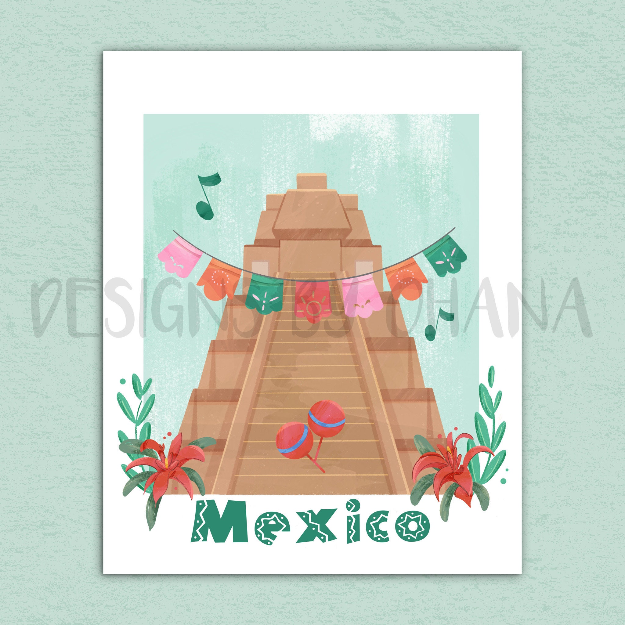 Mexico Travel Poster | Epcot Center | World Showcase | Travel Around ...