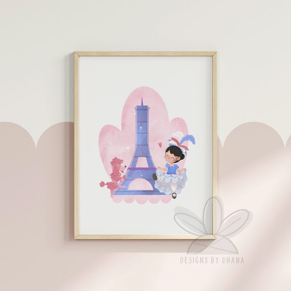 France Art Print | It's a Small World | Printable Art | Small World Nursery | Small World Art | Children of the World | Travel Poster | Cute