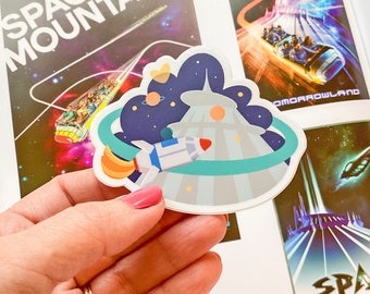 Space Mountain Sticker | Disney Decal | Waterproof Vinyl Sticker | Planner Stickers | Space Sticker | Sticker Gifts | Laptop Sticker | Cute