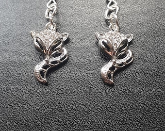 Rhinestone Vixen Earrings: Silver Plated Hotwife Jewelry